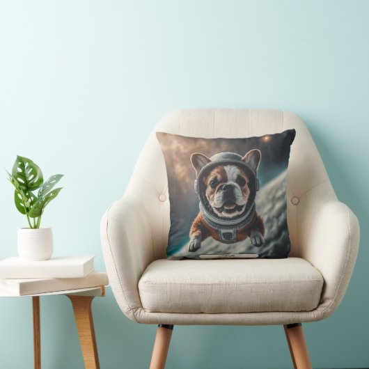 Astronaut French Bulldog Space Nursery  Kussen (Stoel)