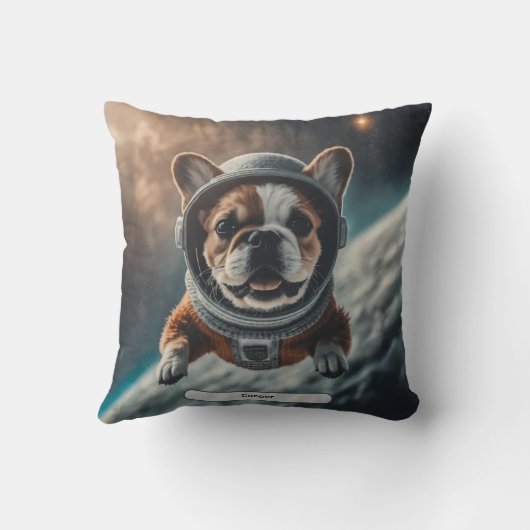 Astronaut French Bulldog Space Nursery  Kussen (Achterkant)