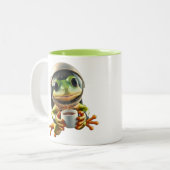 Astronaut Frog Tweekleurige Koffiemok (Voorkant links)
