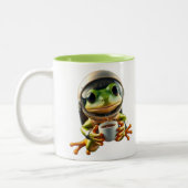 Astronaut Frog Tweekleurige Koffiemok (Links)