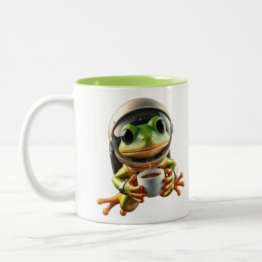 Astronaut Frog Tweekleurige Koffiemok (Links)