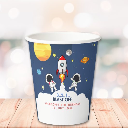 Astronaut -  Funny Birthday Boy  Papieren Bekers