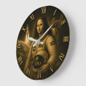 Astronaut Funny Mona Lisa Space Explorer Gift Grote Klok (Hoek)