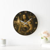 Astronaut Funny Mona Lisa Space Explorer Gift Grote Klok (Huis)