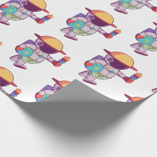 Astronaut , Funny Planets Cadeaupapier (Hoek)