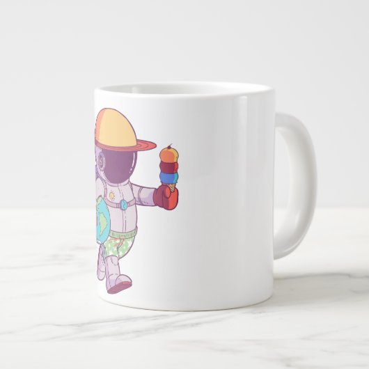 Astronaut , Funny Planets Grote Koffiekop (Voorkant rechts)