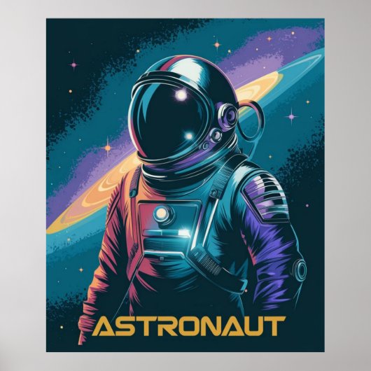 Astronaut Futuristisch Poster (Voorkant)