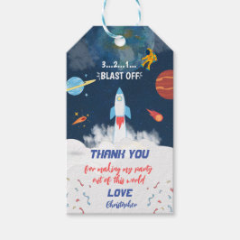 Astronaut Galaxy Birthday Cadeaulabel
