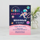 Astronaut Galaxy Birthday Kaart (Staand voorkant)