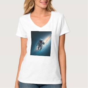 Astronaut Galaxy Dames V-hals T-shirt
