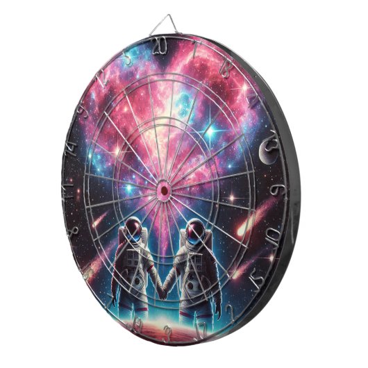 Astronaut Galaxy Dartboard Dartbord (Voorkant Rechts)