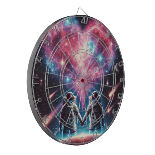 Astronaut Galaxy Dartboard Dartbord (Voorkant Links)