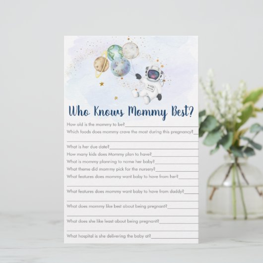 Astronaut Galaxy die mama het beste spel kent (Staand voorkant)