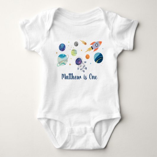 Astronaut Galaxy Outer Space Birthday Romper (Voorkant)