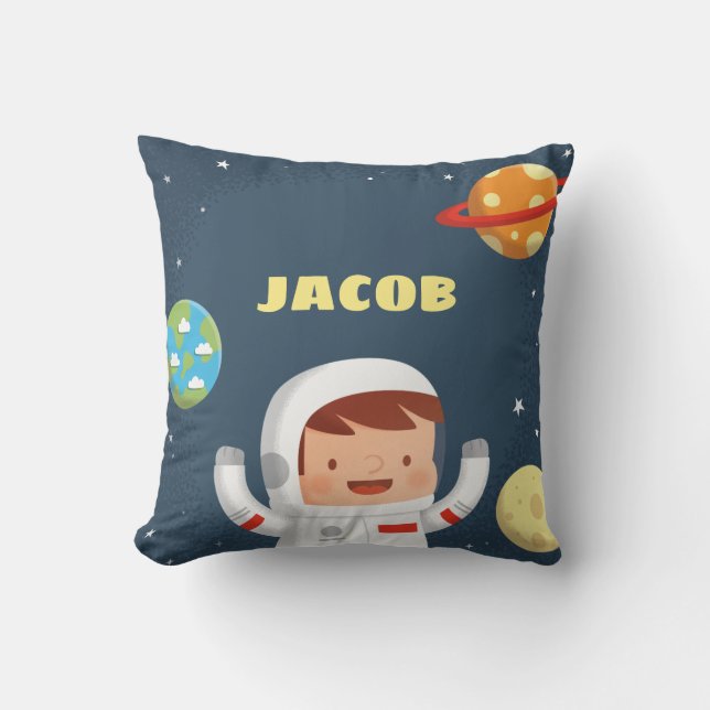 Astronaut Galaxy Ruimte Jongens Slaapkamer Decorat Kussen (Voorkant)