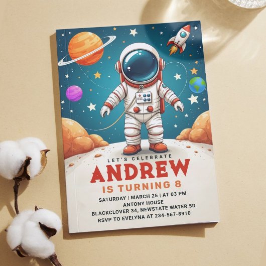 Astronaut Galaxy Space verjaardagsfeestje Kaart