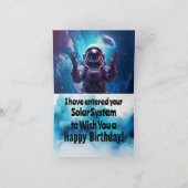 Astronaut Galaxy Verjaardag Gevouwen Wenskaart Kaart (Binnen)