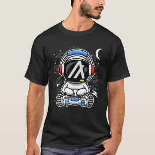 Astronaut Gamer Algorand ALGO-munt in de motorrijt T-shirt