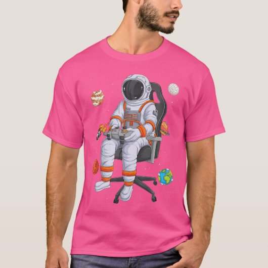 Astronaut Gamer Outer Space Mannen Kinder Gaming S T-shirt (Voorkant)