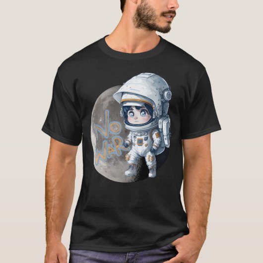 Astronaut geen oorlog t-shirt (Voorkant)
