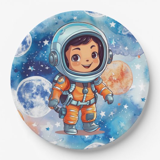  Astronaut Gefeliciteerd Papieren Bordje (Voorkant)