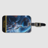 Astronaut gekleed in een zwaar, ijzig ruimtepak bagagelabel (Voorkant (horizontaal))