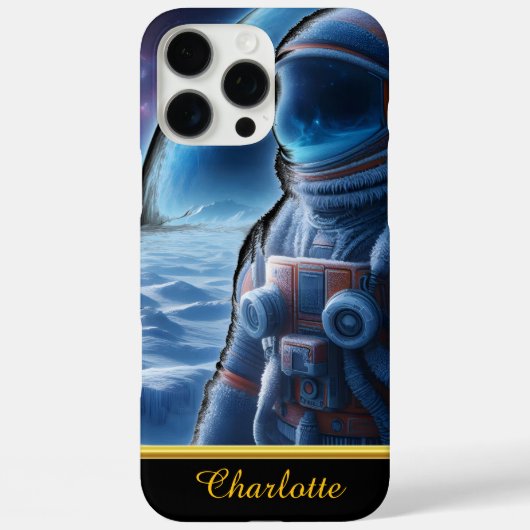 Astronaut gekleed in een zwaar, ijzig ruimtepak Case-Mate iPhone case (Achterkant)