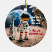 Astronaut gepersonaliseerd kerstornament keramisch ornament (Voorkant)