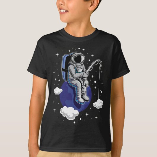Astronaut Gevist T-shirt | vis die niet in de were (Voorkant)
