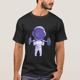 Astronaut Gewichtheffer Atletische Gym Grappige Bo T-shirt