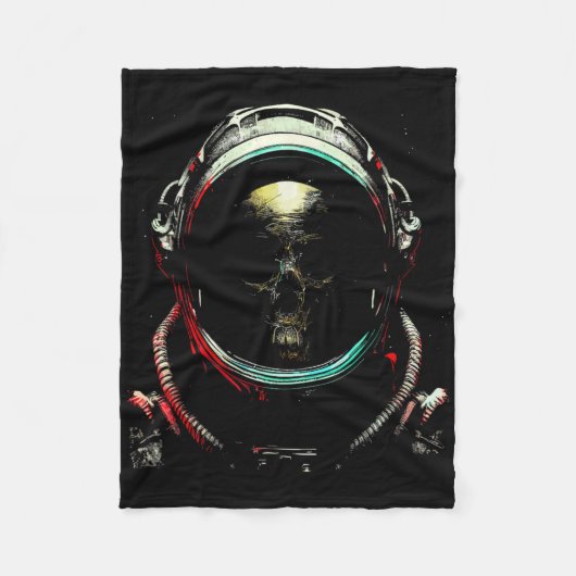 Astronaut Ghost Skeleton - Spooky Skull Halloween Fleece Deken (Voorkant)