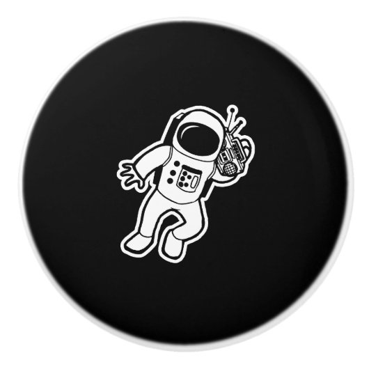 Astronaut Gift Music Space Radio Universe Keramische Knop (Voorkant)