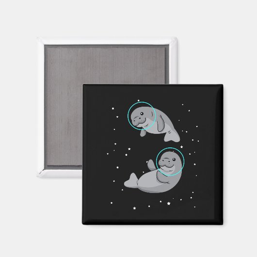 Astronaut Gift Women Space Manatee Magneet (Voorkant / Achterkant)