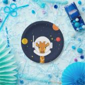 Astronaut Giraffe met Space Helmet Clipart Papieren Bordje (Feest)