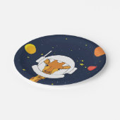 Astronaut Giraffe met Space Helmet Clipart Papieren Bordje (Gekanteld)