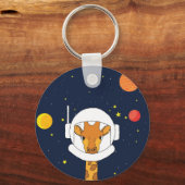 Astronaut Giraffe met Space Helmet Clipart Sleutelhanger (Voorkant)