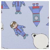 Astronaut Girl in Space Blue en Red Stof (Close Up)