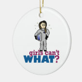 Astronaut Girl Keramisch Ornament (Links)