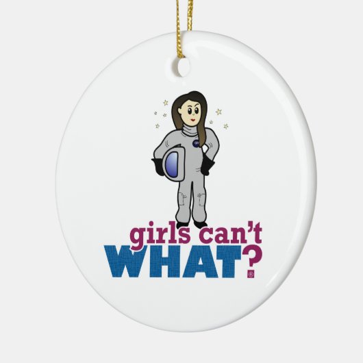 Astronaut Girl Keramisch Ornament (Links)