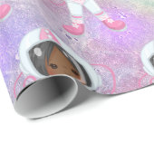 Astronaut girl Outer Space Cadeaupapier (Rol Hoek)