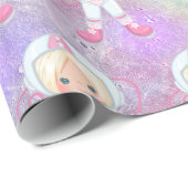 Astronaut girl Outer Space Cadeaupapier (Rol Hoek)