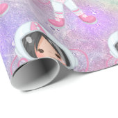 Astronaut girl Outer Space Cadeaupapier (Rol Hoek)
