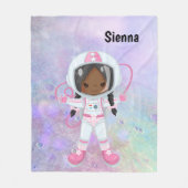 Astronaut girl Outer Space Fleece Deken (Voorkant)