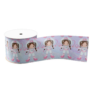 Astronaut girl Outer Space Grosgrain Lint