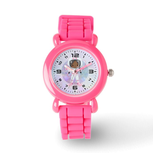 Astronaut girl Outer Space Horloge (Voorkant)