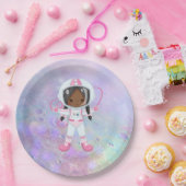 Astronaut girl Outer Space Papieren Bordje (Feest)