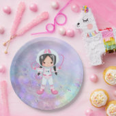 Astronaut girl Outer Space Papieren Bordje (Feest)