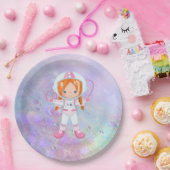 Astronaut girl Outer Space Papieren Bordje (Feest)