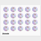 Astronaut girl Outer Space Ronde Sticker (Vel)