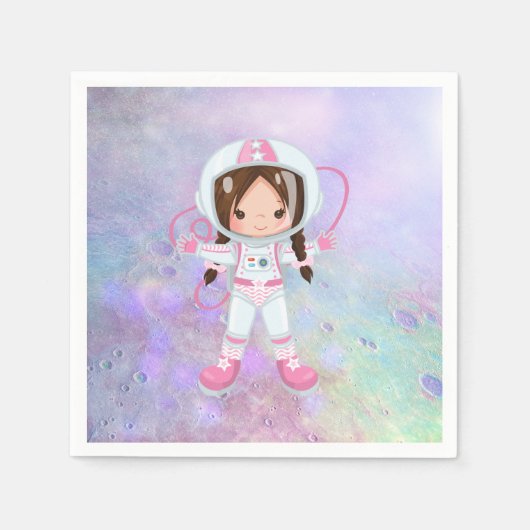 Astronaut girl Outer Space Servet (Voorkant)